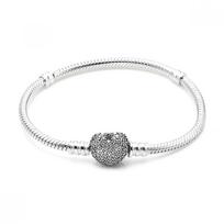 Pandora 590727cz Moment Sparking Pav Širdelė Klasės Gyvatės Grandinėlės Sidabrinė Apyrankė 590727CZ-20