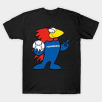 Men Black Print T-shirt Fifa World Cup France 98 No-Cut Heat Transfer Print Cotton Tshirt 2XL juoda