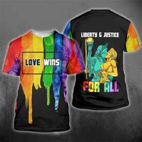 LGBT Pasididžiavimas 3D Spausdinti Marškinėliai Vyrams LGBTQ Gėjų Porų Marškinėliai Meilė yra Meilė Vaivorykštės Vėliava Trumpomis Rankovėmis Viršūnės Apvalia Kaklo Marškinėliai S