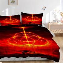 3pcs Elden Ring Home Decor Bedding Set-Perfect for Bedroom, Guest Room, Living Room, Hotel Use; Ideal Gift for Fans, Travelers, Daily Use; F 135x200cm