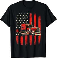 American Trucker - Semi Truck Driver Trucking Big Rig Gift Unisex T-Shirt 3XL