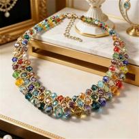 Bohemian Wire Wrapped Multicolor Beaded Choker Necklace for Women's Daily Wear and Festival Party Fashion Jewelry Gift Hot Sale