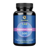 Magnesium citrate capsules, 500 mg per serving, all-natural, gluten-free, suitable for both men and women. 120*1