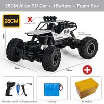 Nauja 1:12/1:16 4WD RC automobilių LED žibintai Monster Truck 2.4G radijo nuotolinio valdymo automobiliai Buggy visureigių valdymo sunkvežimiai berniukų žaislai vaikams 28cm sidabras