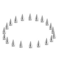 20 vnt. 10*20 mm sidabriniai metaliniai kulkų smaigukai, kniedės, kniedės krepšiui, diržui, odos gaminiams