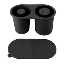 Silikoninis ledo kubelių padėklas 30oz 40oz puodeliui Lengvai išimamas Tuščiaviduris cilindrinis ledo formos indas su apsauga nuo išsiliejimo Black