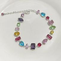 Zircon geometric water drop color bracelet fashionable small fresh and sweet bracelet niche design jewelry