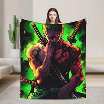 One Roronoa Zoro P-Pieces Super Soft Blanket  Picnic Plush Throw Blanket Funny Couch Bed Flannel Bedspread Sofa Bed Cover 30x40in
