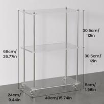 Acrylic Bar Cart 3-Tier Household Storage Rack Bar Rolling Storage Cart For Home Apartment Living Room Kitchen Bathroom Study balta