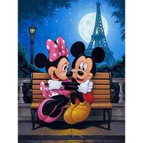 Disney Diamond Painting Mickey and Minnie Mouse Romantic Moonlit Night Illustration Cartoon Diamond Painting Full Diamond CrossStitch DIYGiftHomeDecor Round 20x30cm