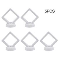 Vitrinos dėžutė Skaidri papuošalų vitrinos laikiklio stovo dėžutė White 5PCS