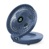 Sieninis sulankstomas ventiliatorius virtuvės USB įkraunamas tylus ventiliatorius kempingui namams stalui biurui staliniam kompiuteriui oro vėsinimui mini nešiojamas elektrinis ventiliatorius mėlyna