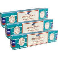 Satya Nag Champa Money Matrix smilkalų lazdelės Agarbatti 45 gramų dėžutė | 3 pakuotės po 15 gramų dėžutėje | Eksporto kokybė