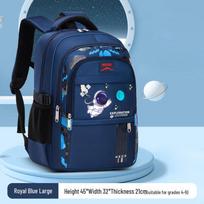 Britiško stiliaus astronautų kuprinė berniukams - Lengva, sumažintas svoris, 6 klasės pradinukams, su spausdintu logotipu small safyras