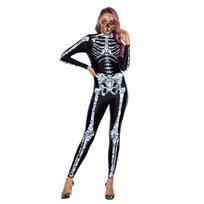 Halloween costumes, skeletons, digital printing, slim-fit onesies, hot-selling performance costumes S