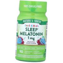 Melatoninas vaikams, Just 4 Kidz Sleep Melatonin 1, Nature's Truth 90 tabl. Vynuogė (72509015) Grape