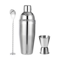Professional 3pc Steel Cocktail Shaker Set with Jigger and Spoon For Bar Home Parties Mixing Bartenders Accessories 1