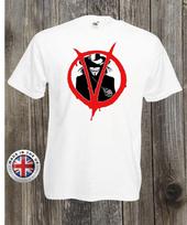 V for Vendetta t shirt Anonymous revolution white t shirt ,unisex ladies fit 4XL
