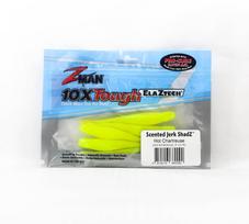 Zman minkštas masalas Jerk ShadZ 4 coliai 5 vnt. pakuotėje Karštas Chartreuse (0092)