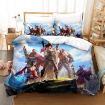 League Of Legends Lady Of Luminosity And Vn Design Quilt Set Three-Piece Lol Game Character Print Bedding Duvet Set King Size EU Single(135*200cm)3pcs