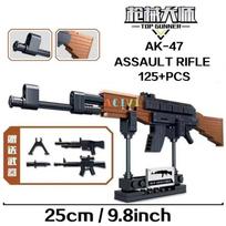 Technical Building Blocks toys Gun AK47 Revolver Submachine Sniper Barrett WW2 Military Army War SWAT Weapon Model  for children