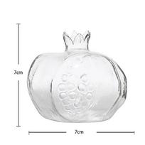 1pc Art Deco Glass Pomegranate Vase Handcrafted Geometric Floral Design Round Tabletop Decorative Flower Vase for Fresh and Hydroponic Plants 1Pcs