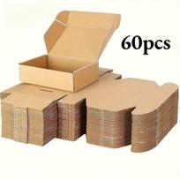 60 mažų gofruoto kartono dėžučių 60pcs ruda