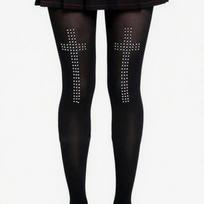 Diamond Crystals Cross Women Stockings Tights Spicy Girls Black Aesthetics Punk Street Casual Stockings Y2K Cosplay Tights One Size