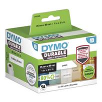 DYMO White permanent labels made of LW-plastic, 25x89mm, 2x 350 pieces