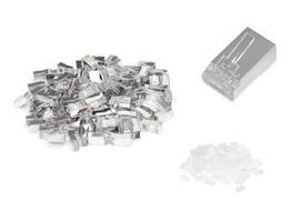 Digitus CAT.6 modular connectors for round cable, shielded, 100 pieces (pass-through connectors)