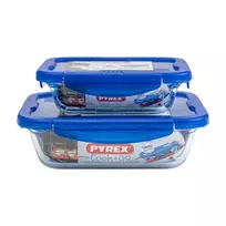PYREX Glass container with lid 2pcs set Cook AND Go