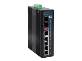 LevelOne 6-Port Gigabit PoE Industrial Switch, 802.3at/af PoE, 4 PoE Outputs, 1 x SFP, 1 x SFP/RJ45 Combo, DIN-Rail, -40°C to 75°C, 126W, voltage booster | IES-0620  | 4015867188514