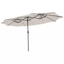 Lauko skėtis 470x280x251cm., smėlio/juodos spalvos