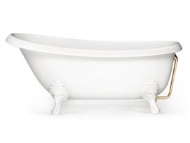 Vanna PAA VICTORIA akmens masės 1700x830 mm su ANTICA kojomis, balta