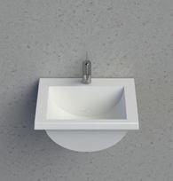 Vispool Akmens masės kriauklė Q-500 50x48 cm, balta