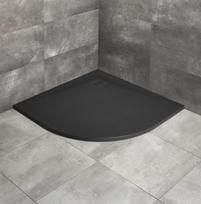 Dušo lėkštė Radaway KYNTOS A pusapvalė 80x80 cm, juoda