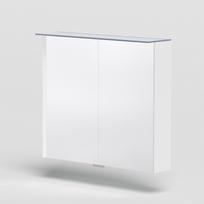 KAME Exclusive LOFT vonios spintelė su veidrodžiu 80x71 cm, MC3DML/80-70/D02-LFT matinė balta