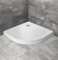Dušo padėklas Radaway Doros A Compact pusapvalis 90x90, baltas akmuo
