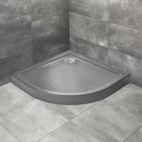 Dušo padėklas Radaway Doros A Compact pusapvalis 90x90, antracito akmuo