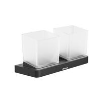 Ravak 10° Black Dvigubas taurės laikiklis su taurėmis, juodas TD 220.20