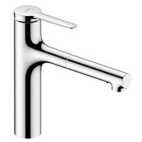 Virtuvės kriauklės maišytuvas Hansgrohe Zesis M33-160 2jet, su ištraukiama galvute, chromas