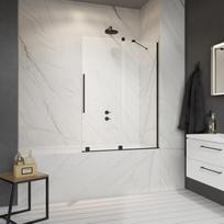 Radaway vonios sienelė su slankiojančiomis durimis Furo Black II PND R 140 cm