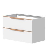 Vonios spintelė Kame Exclusive AMBER Po stalviršiu 80cm | Be kriauklės, BUC/8-3DR/D02-AMB Baltas matinė / Ąžuolo medžio rankenos