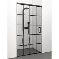 Stikla Serviss Stumdomos dušų durys SERENA BLACK LUX 1100 mm