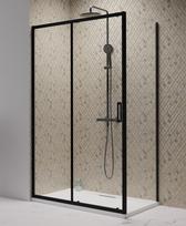 Radaway Stačiakampė dušo kabina Premium PRO Black KDJ+S 120L x 80 cm