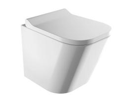 Kabantysis tualetas puodas Omnires FONTANA rimless su Soft Close dangčiu, blizgus baltas