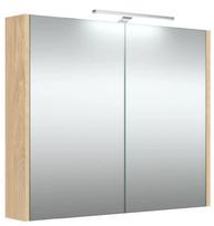 Veidrodinis spintelė RAGUVOS BALDAI Pure 80 cm šviesus ąžuolas su LED (36 cm 4000K) apšvietimu, 1402535