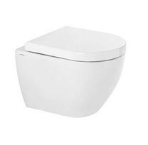 Pakabinamas unitazas Sanindusa SANIBOLD Rimfree su Soft Close Easyclip Slim dangčiu, baltas