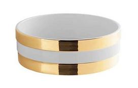 Vonios praustuvas Sanindusa Ring 45 ant stalviršio 45 cm, Balta / Auksinė 109390B24