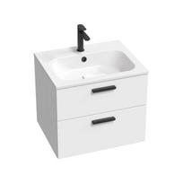 Vonios kambario spintelė SD 700 Chrome II (be praustuvo) balta, rankena juoda
